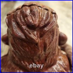 Piggy Bank Happy Sasquatch Vintage Rare Cast Iron Eats Coins Eyes Move