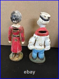 Popeye And Olive Oil Cast Banks 1930'S RARE SET