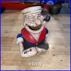 Popeye the Sailor Mechanical Piggy Bank CAST IRON Collector Man Cave 3+ POUNDS