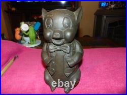 Porky Pig Bank Cast Iron 9.5 inches tall