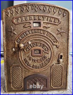 Prudential Registering Bank Nickle Patented Feb 25 1890 Heavy Metal +5lbs c1890