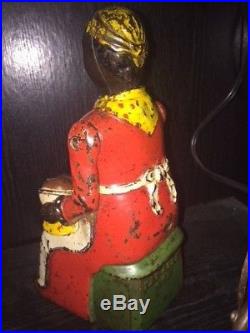 RARE 1800's MAMMY WITH CHILD MECHANICAL BANK CAST IRON ANTIQUE TOY KYSER REX