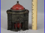 RARE 1890 Antique 19thC Kyser & Rex Cast Iron Coin Registering Mechanical Bank