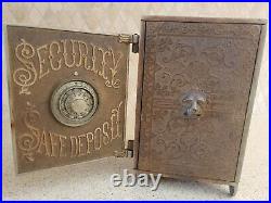 RARE ANTIQUE Cast Iron Security Safe Deposit Bank Patent JANY 3 1888