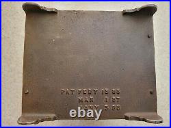 RARE ANTIQUE Cast Iron Security Safe Deposit Bank Patent JANY 3 1888