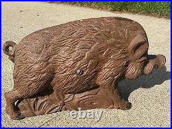 RARE Antique A C Williams Cast Iron Wild Boar Penny Bank EXCELLENT CONDITION