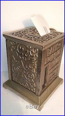 RARE Antique Cast Iron BANK of EDUCATION & ECONOMY ca. 1895 by Proctor-Raymond