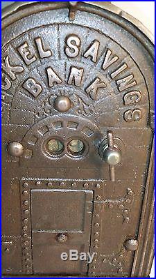 RARE Antique Cast Iron NICKEL SAVINGS BANK Prototype, never in production