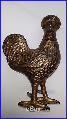 RARE Antique Cast Iron POLISH ROOSTER BANK U. S. Rated E books at S2000
