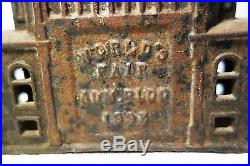 RARE Antique Cast Iron Worlds Fair Admin Bld c1893 Safe Bank