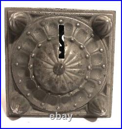 RARE! C. 1915 Grey Iron Casting Four Posted Safe CI Combination Dial Bank