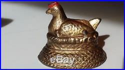 RARE Cast Iron HEN on NEST BANK US c. 1900 Moore's 546 books at $2000 rated E