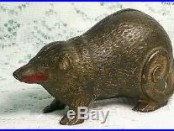 RARE Cast Iron Still Bank POSSUM by ARCADE 1910-1913 Listed Moore #561 EXC. COND