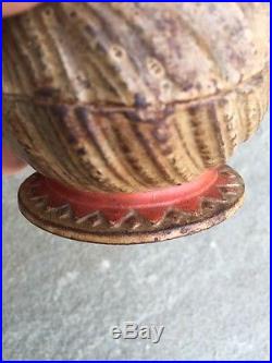 RARE J. E. Stevens Cast Iron Coin Bank Shell Out Sea Shell Original Antique