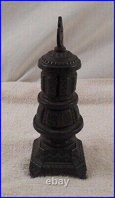 RARE PARLOR STOVE OLD CAST IRON BANK Made by Schneider & Trenkamp