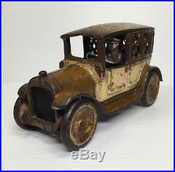 RARE VINTAGE ARCADE TAXI CAB BANK ORIGINAL c1920's CAST-IRON SEDAN HUBLEY KENTON