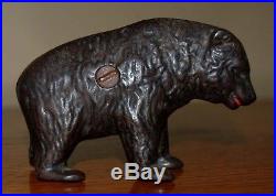 RARE Vintage Antique (1905 1925) Metal Cast Iron Still Teddy Bear Piggy Bank