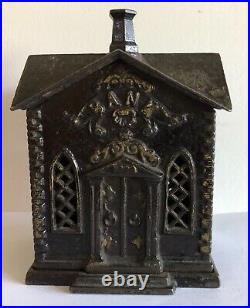 RARE c. 1882 Kyser & Rex. Villa Bank (1882 Church) Cast Iron Bank Very Nice