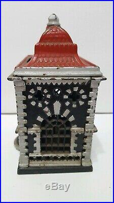 R. W. Red Roof Bank Cast Iron Still Bank
