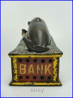Rare 1890 Shepard Jonah And The Whale Mechanical Cast Iron Coin Bank Original