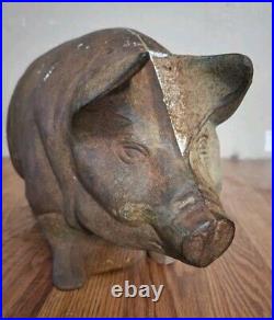 Rare 1950's Vintage Cast Iron Piggy Bank 17 X 10 X 7 / 22 lbs Rare 1950's Vintage Cast Iron Piggy Bank 17 X 10 X 7 / 22 lbs