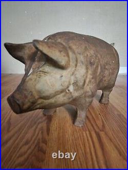 Rare 1950's Vintage Cast Iron Piggy Bank 17 X 10 X 7 / 22 lbs Rare 1950's Vintage Cast Iron Piggy Bank 17 X 10 X 7 / 22 lbs