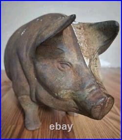 Rare 1950's Vintage Cast Iron Piggy Bank 17 X 10 X 7 / 22 lbs Rare 1950's Vintage Cast Iron Piggy Bank 17 X 10 X 7 / 22 lbs