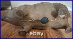 Rare 1950's Vintage Cast Iron Piggy Bank 17 X 10 X 7 / 22 lbs Rare 1950's Vintage Cast Iron Piggy Bank 17 X 10 X 7 / 22 lbs