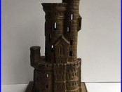 Rare 2 tower cast iron castle still bank antique NR