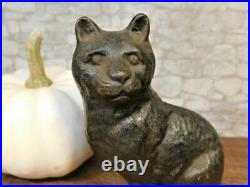 Rare Antique Arcade BLACK CAT 1912 Cast Iron Penny Bank AAFA