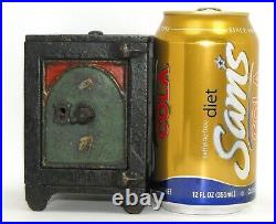 Rare Antique Cast Iron Arched Door Safe Still Bank with Key, Kyser & Rex c 1885