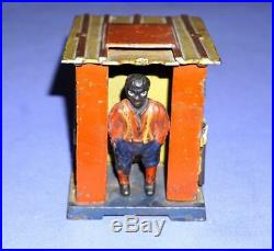Rare Antique Cast-Iron Authentic Darky In A Cabin Mechanical Bank