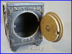 Rare Antique Cast Iron NATIONAL SAFE Combination Safe Bank