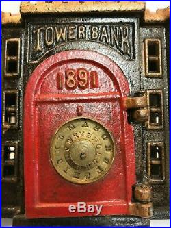 Rare Antique Cast Iron Tower Bank Still Bank by Kyser & Rex- 1890-1891