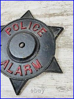 Rare Antique Chicago Style Badge Police Alarm Heavy Cast Iron Bank Burglary
