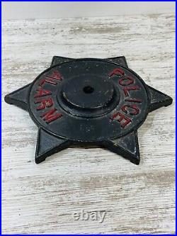 Rare Antique Chicago Style Badge Police Alarm Heavy Cast Iron Bank Burglary