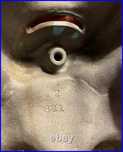 Rare Antique Hubley Brown Bear Holding Blue Honey Pot Cast Iron Still Bank