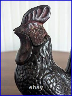 Rare Antique Kyser & Rex Cast Iron Rooster Mechanical Bank Working