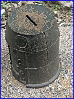 Rare Antique Mellow Furnace Cast Iron Still Bank, Liberty, St. Louis, MO (6C)
