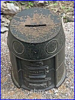 Rare Antique Mellow Furnace Cast Iron Still Bank, Liberty, St. Louis, MO (6C)
