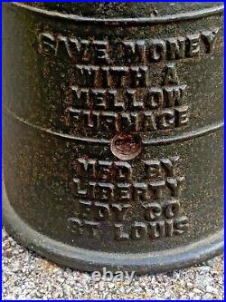 Rare Antique Mellow Furnace Cast Iron Still Bank, Liberty, St. Louis, MO (SH)