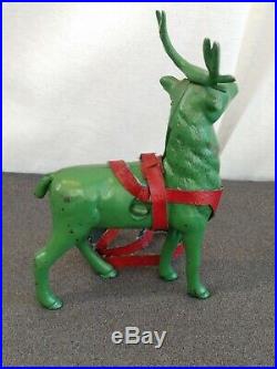 Rare Arcade Toys Cast Iron Still Bank Deer Buck Original Label & Green Paint