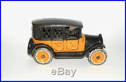 Rare Arcade Yellow Cab Taxi Cast Iron Bank 1925 NO RESERVE (DAKOTApaul)