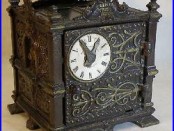 Rare Cast Iron Fidelity Trust Vault Clock Bank, J Barton Smith Co. Antique 1900