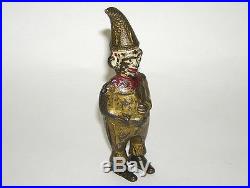 Rare Clown with Crooked Hat Cast Iron Still Bank Ober NO RESERVE (DAKOTApaul)