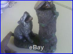 Rare Find Antique Cast Iron Mechanical Bank Wolf & Squirrel Hubley Pat. 7.23.1883