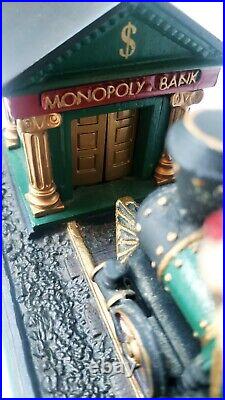 Rare Monopoly Train 1996 Franklin Mint Cast Iron Mechanical Coin Bank