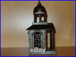 Rare Old Cast Iron Still Bank. Building with Belfry. Super Nice Japanning WOW