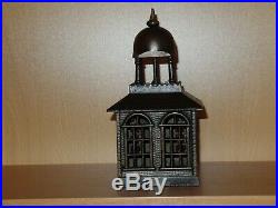 Rare Old Cast Iron Still Bank. Building with Belfry. Super Nice Japanning WOW