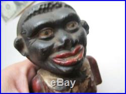 Rare Painted Antique Victorian Cast Iron Bank, Toy, African American, GIFT